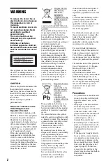 Preview for 2 page of Sony DVP-SR150 Reference Manual