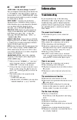 Preview for 8 page of Sony DVP-SR210P Reference Manual