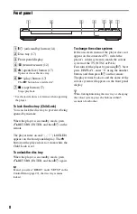 Preview for 8 page of Sony DVP-SR550P Operating Instructions Manual