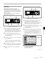 Preview for 105 page of Sony DVW-500/1 Operation Manual