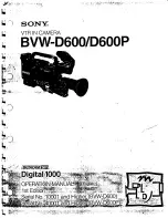 Sony DVW-D600 Operation Manual preview