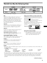 Предварительный просмотр 5 страницы Sony DVX-100 - 10 Disc Dvd Changer Operating Instructions Manual