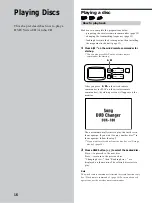 Предварительный просмотр 16 страницы Sony DVX-100 - 10 Disc Dvd Changer Operating Instructions Manual