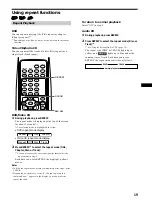 Предварительный просмотр 19 страницы Sony DVX-100 - 10 Disc Dvd Changer Operating Instructions Manual