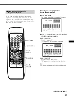 Предварительный просмотр 23 страницы Sony DVX-100 - 10 Disc Dvd Changer Operating Instructions Manual