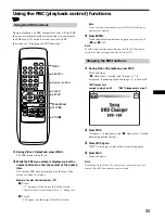 Предварительный просмотр 33 страницы Sony DVX-100 - 10 Disc Dvd Changer Operating Instructions Manual