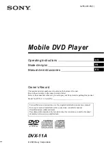 Preview for 1 page of Sony DVX-11A - Car Mp3/dvd/cd Single Player Operating Instructions Manual