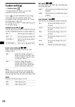 Preview for 28 page of Sony DVX-11A - Car Mp3/dvd/cd Single Player Operating Instructions Manual