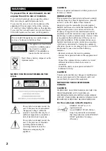 Preview for 2 page of Sony DX10 Operating Instructions Manual