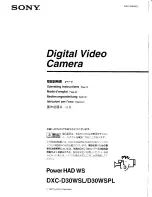 Sony DXC-D30WSL Operating Instructions Manual preview