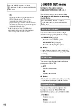 Preview for 92 page of Sony EA50EH Operating Manual