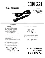 Предварительный просмотр 1 страницы Sony ECM-221 Service Manual