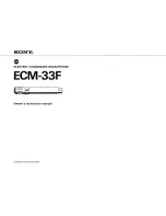 Sony ECM-33F Owner'S Instruction Manual предпросмотр