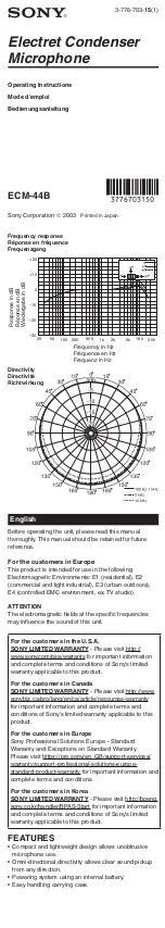 Sony ECM-44B User Manual preview