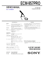 Sony ECM-957PRO Service Manual предпросмотр