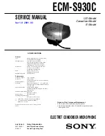 Preview for 1 page of Sony ECM-S930C Service Manual