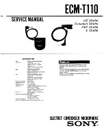 Preview for 1 page of Sony ECM-T110 Service Manual