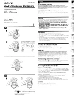 Preview for 1 page of Sony Electret ECM-Z37C Operating Instructions