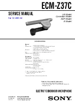 Sony Electret ECM-Z37C Service Manual preview