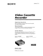 Предварительный просмотр 1 страницы Sony EVO-250 Operating Instructions Manual