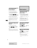 Предварительный просмотр 8 страницы Sony EXCD-206 Operating Instructions Manual