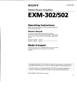 Sony EXM-302 Operating Instructions Manual preview