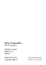 Preview for 262 page of Sony F900H Operation Manual