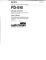 Sony FD-510 Mega Watchman Operating Instructions Manual preview