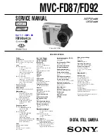 Предварительный просмотр 1 страницы Sony FD Mavica MVC-FD87 Service Manual