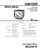 Предварительный просмотр 1 страницы Sony FD Trinitron GDM-F500R Service Manual