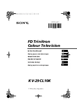 Предварительный просмотр 1 страницы Sony FD Trinitron KV-29CL10K Instruction Manual