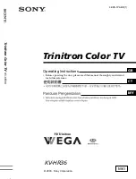 Sony FD Trinitron WEGA KV-HR36 Operating Instructions Manual предпросмотр