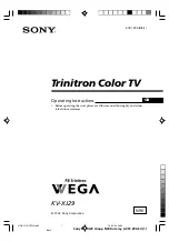 Preview for 1 page of Sony FD Trinitron WEGA KV-XJ29 Operating Instructions Manual