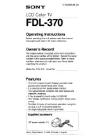 Предварительный просмотр 1 страницы Sony FDL-370 Operating Instructions Manual