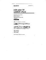 Sony FDL-PT22 - 2.2" LCD Portable TV User Manual preview