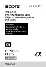 Sony FE 20mm F1.8 G User Manual preview