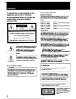 Preview for 2 page of Sony FH-E838CD Operating Instructions Manual