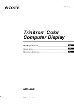 Sony Flat Trinitron HMD-A400/L Operating Instructions Manual preview