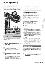 Предварительный просмотр 31 страницы Sony FS100EK Operating Manual