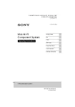 Предварительный просмотр 1 страницы Sony FST-SH2000 Operating Instructions Manual