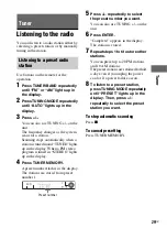 Предварительный просмотр 29 страницы Sony FST-ZUX9 - Mini Hi-fi Component System Operating Instructions Manual