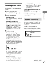 Предварительный просмотр 27 страницы Sony FST-ZUX999 Operating Instructions Manual