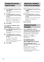 Preview for 72 page of Sony FST-ZX100D Operating Instructions Manual