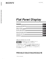 Sony FWD-32LX1 Operating Instructions Manual preview