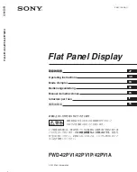 Sony FWD-42PV1A Operating Instructions Manual preview