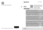 Preview for 1 page of Sony FX3 Startup Manual