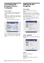 Preview for 38 page of Sony FX52 - VPL XGA LCD Projector Operating Instructions Manual