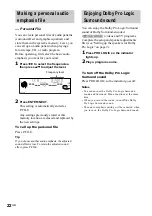 Preview for 22 page of Sony game sync lbt-xg100av Operating Instructions Manual