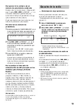 Предварительный просмотр 13 страницы Sony GAME SYNC MHC-DX10 (Spanish) Manual Del Instrucción