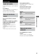 Preview for 17 page of Sony GAME SYNC MHC-DX10 (Spanish) Manual Del Instrucción